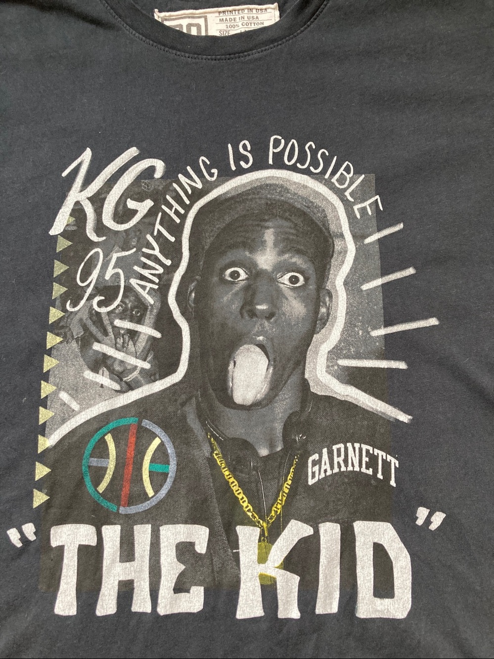 Roots of Fight Kevin Garnett The Kid NBA Basketball tee t-shirt sz L